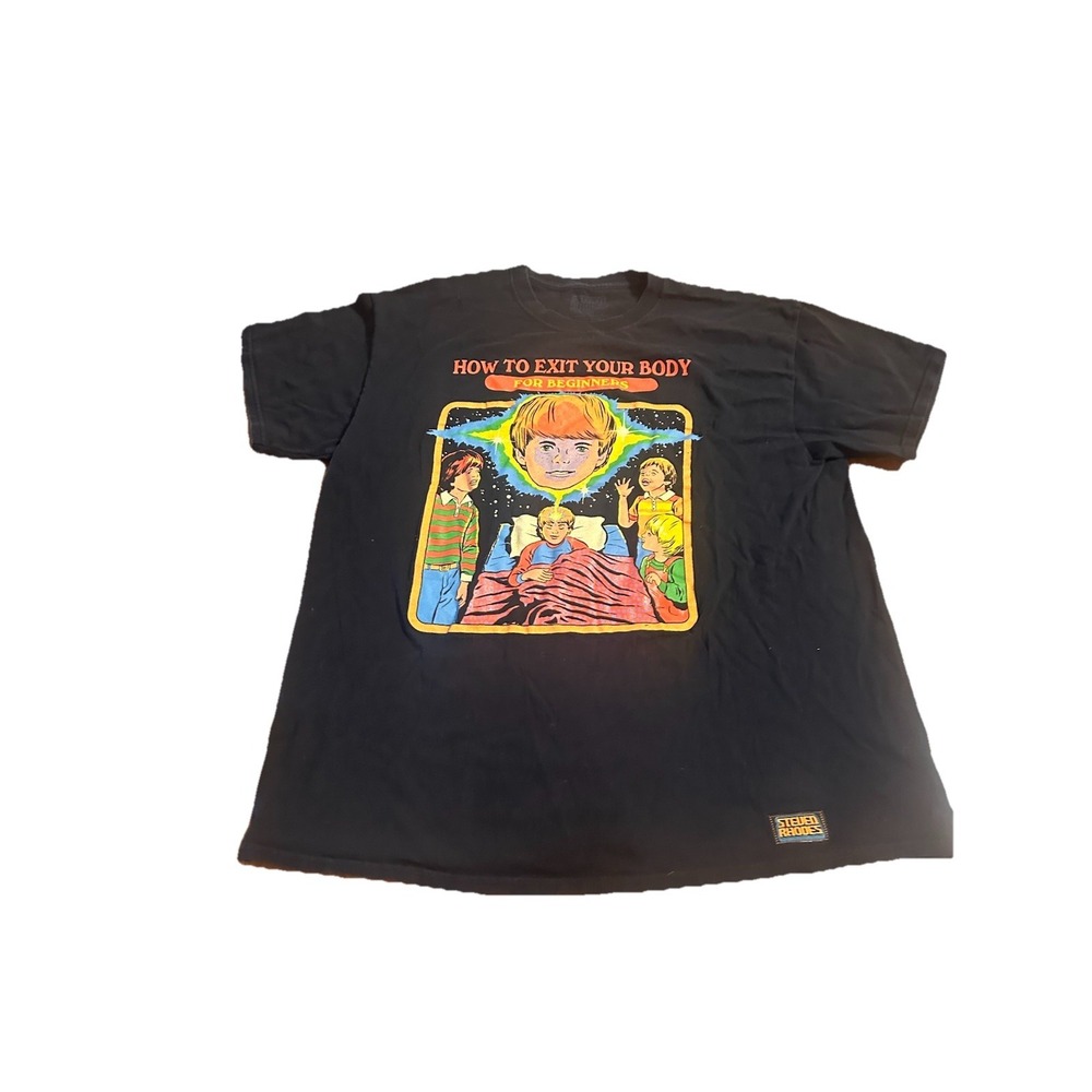 Steven Rhodes How To Exit Your Body For Beginners Graphic T Shirt Mens XL Black